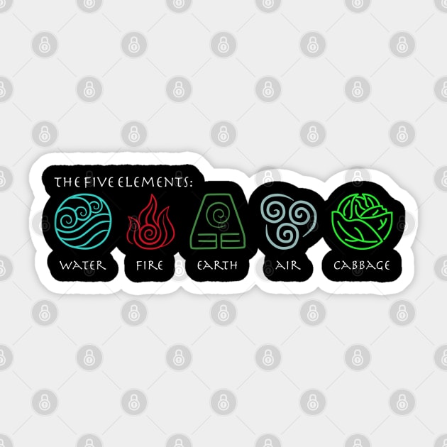 The Five Elements Avatar Avatar The Last Airbender Sticker TeePublic